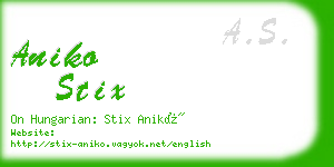 aniko stix business card